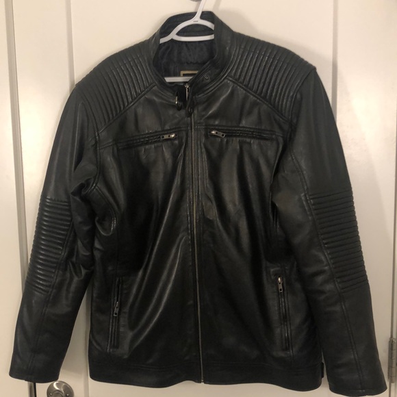 Leather jacket- dark brown/ black - Picture 2 of 3